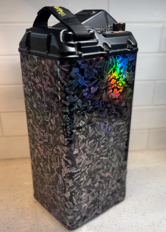 Holographic Carbon Fiber Surron Battery Wrap